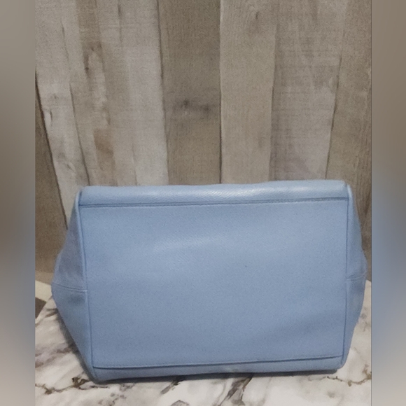 🌷Y2K Authentic Coach Street Zip Tote in Crossgrain Light Blue Leather🌸 - Picture 5 of 12